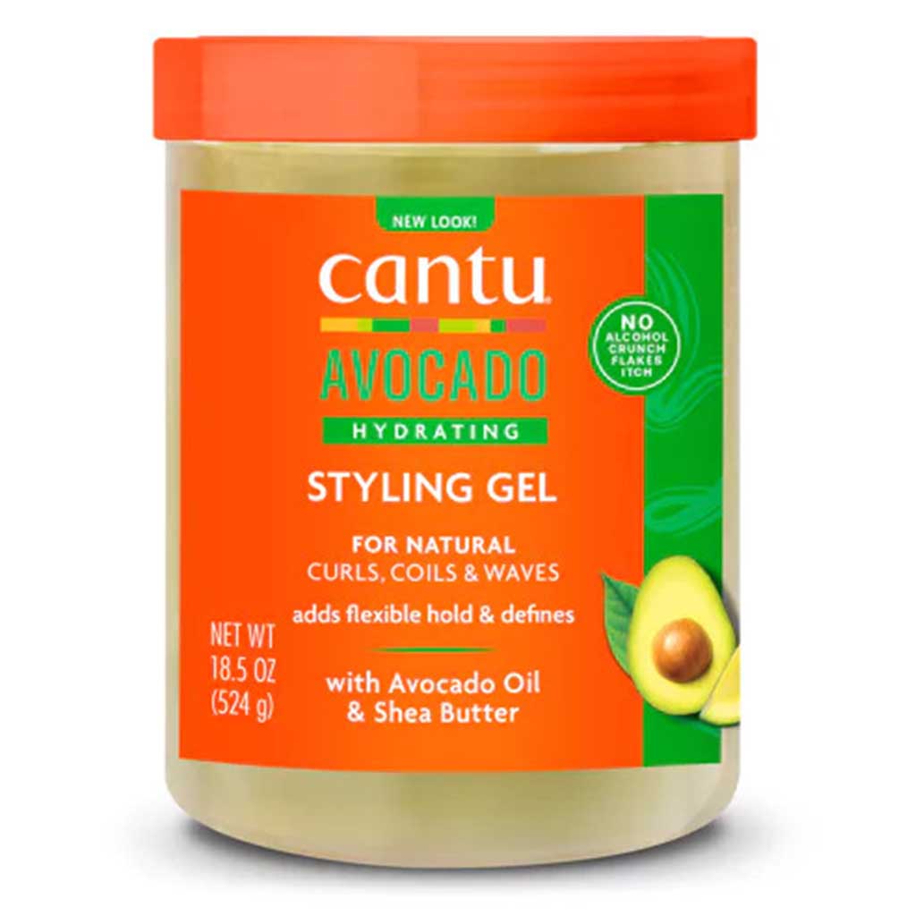 Cantu Avocado Hydrating Hair Styling Gel For Natural Curls, Coils & Waxes 524g - Easy Pharmacy LLC