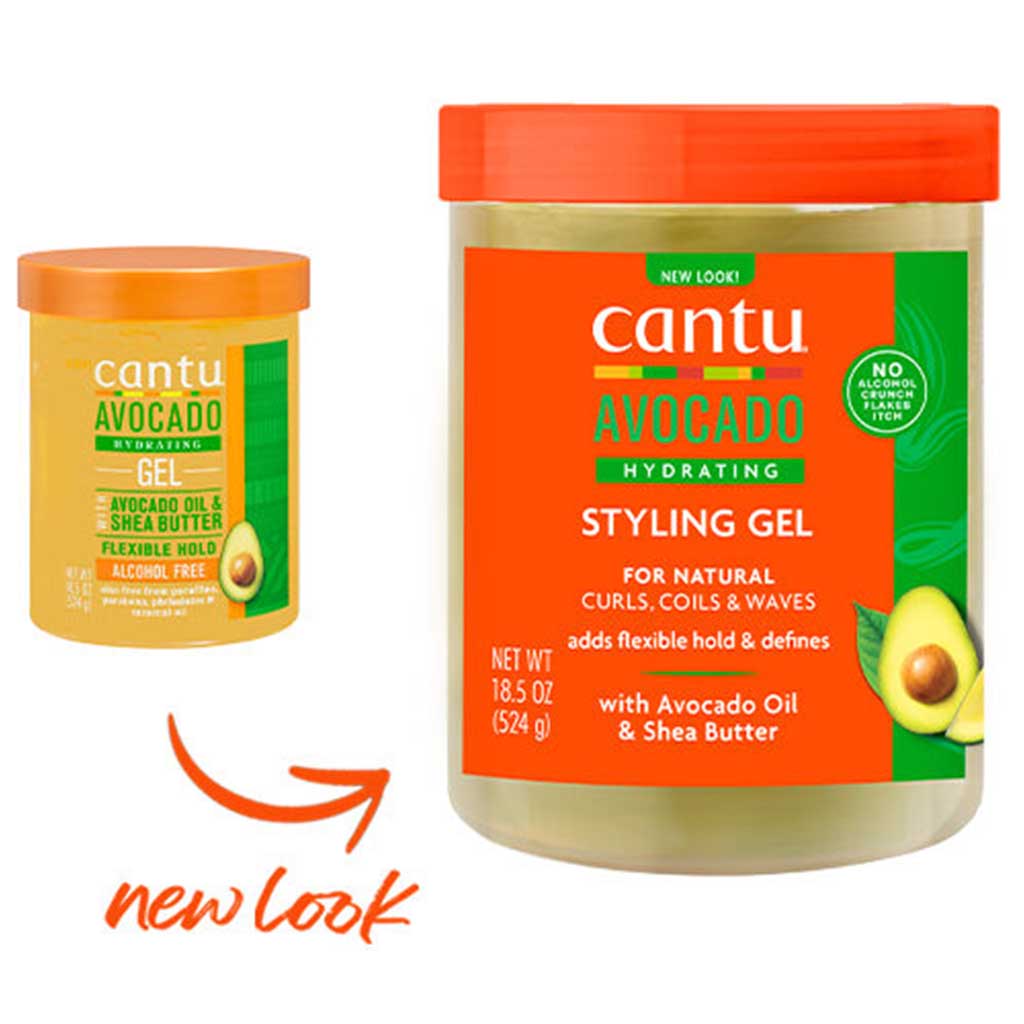 Cantu Avocado Hydrating Hair Styling Gel For Natural Curls, Coils & Waxes 524g - Easy Pharmacy LLC