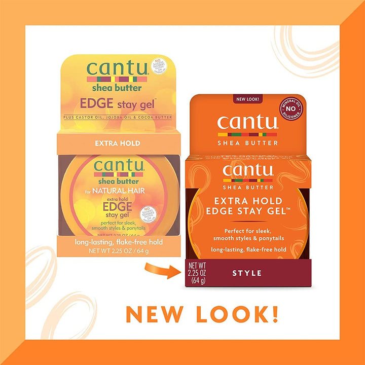 Cantu Natural Hair Extra Hold Edge Stay Hair Gel With Shea Butter 64g - Easy Pharmacy LLC