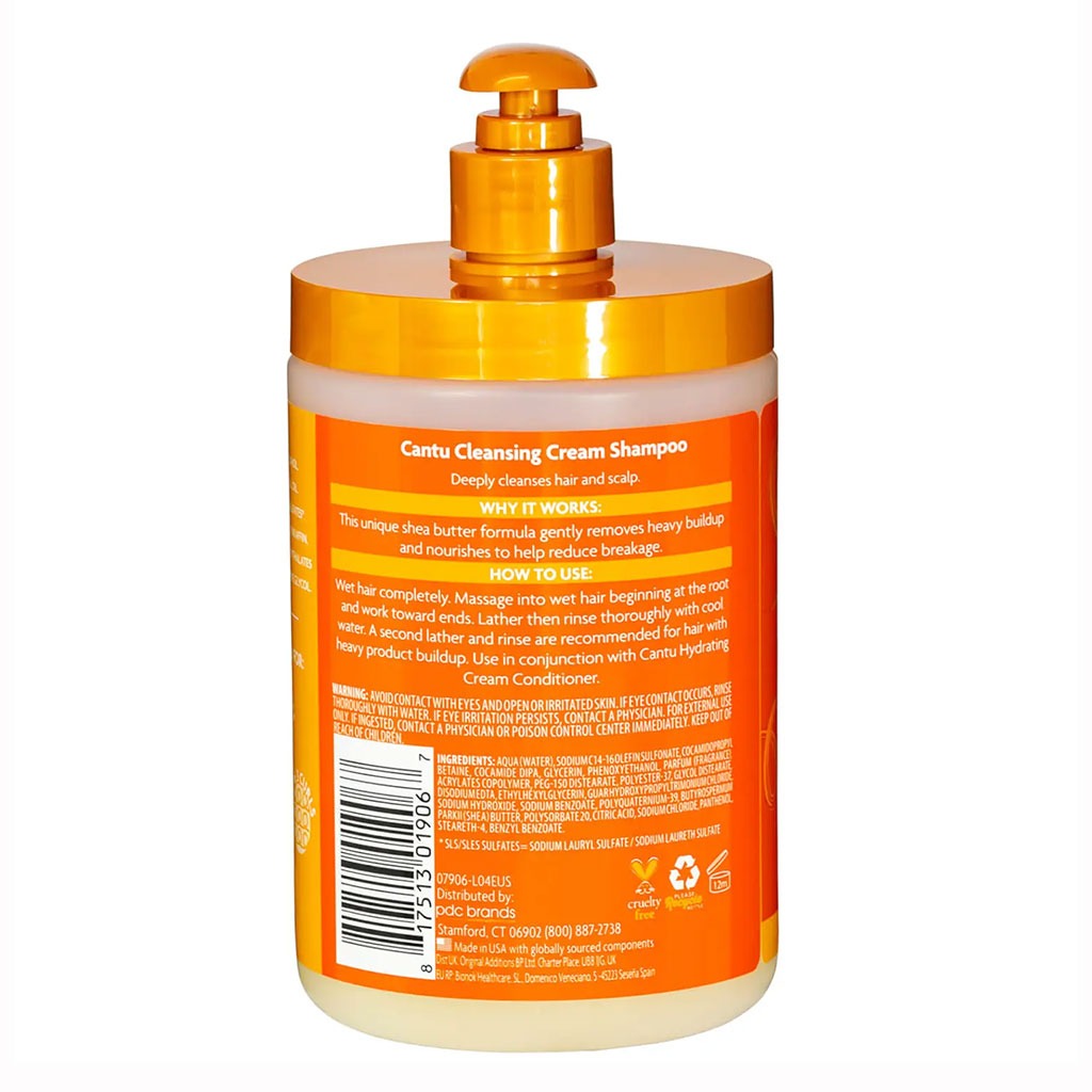 Cantu Shea Butter Sulfate & Paraben Free Cleansing Cream Shampoo For Natural Curls, Coils & Waves 709g - Easy Pharmacy LLC