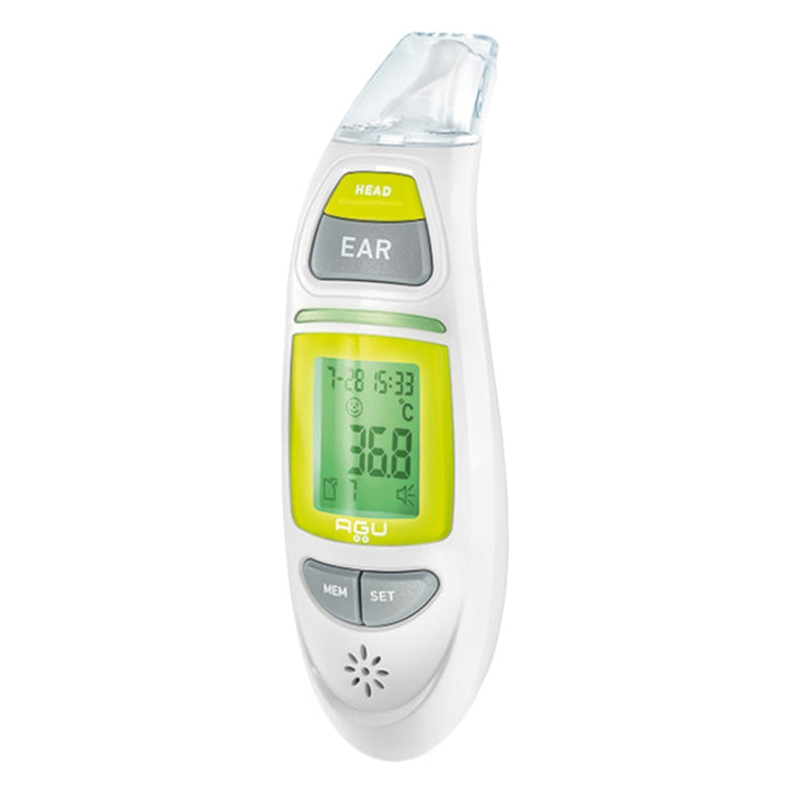 Agu Baby Brainy Smart Infrared 3 In 1 Thermometer For Kids Green/White 97130 - Easy Pharmacy LLC
