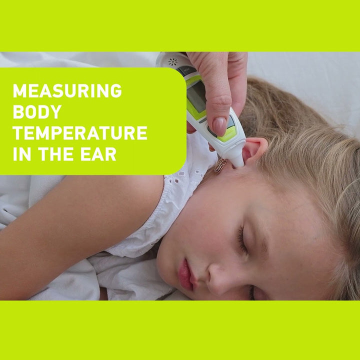 Agu Baby Brainy Smart Infrared 3 In 1 Thermometer For Kids Green/White 97130 - Easy Pharmacy LLC