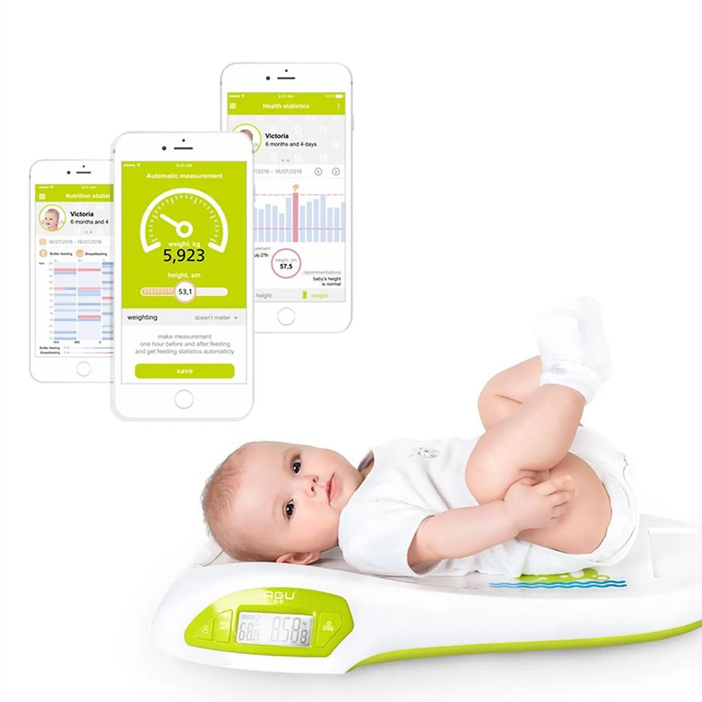 Agu Baby Wally Electronic Baby Scale With Stadiometer Green/White 97086 - Easy Pharmacy LLC