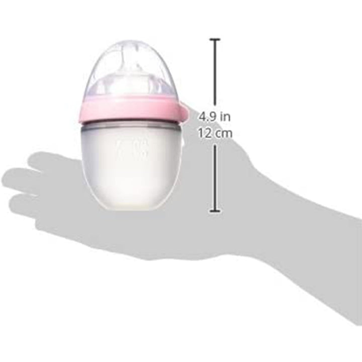 Comotomo Soft Hygienic Silicone Natural Feel Baby Feeding Bottle Pink/White 150ml, Pack of 2's - Easy Pharmacy LLC