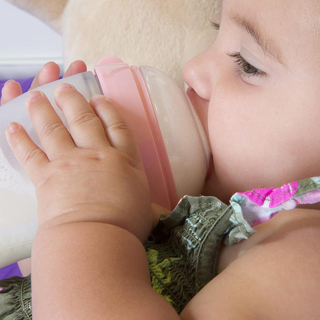 Comotomo Soft Hygienic Silicone Natural Feel Baby Feeding Bottle Pink/White 150ml, Pack of 2's - Easy Pharmacy LLC