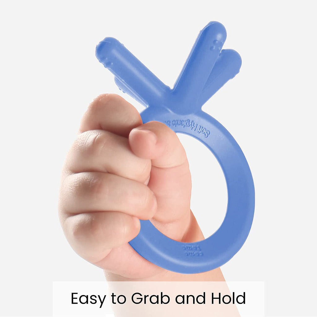 Comotomo Easy To Grab Silicone Baby Teether Blue - Easy Pharmacy LLC