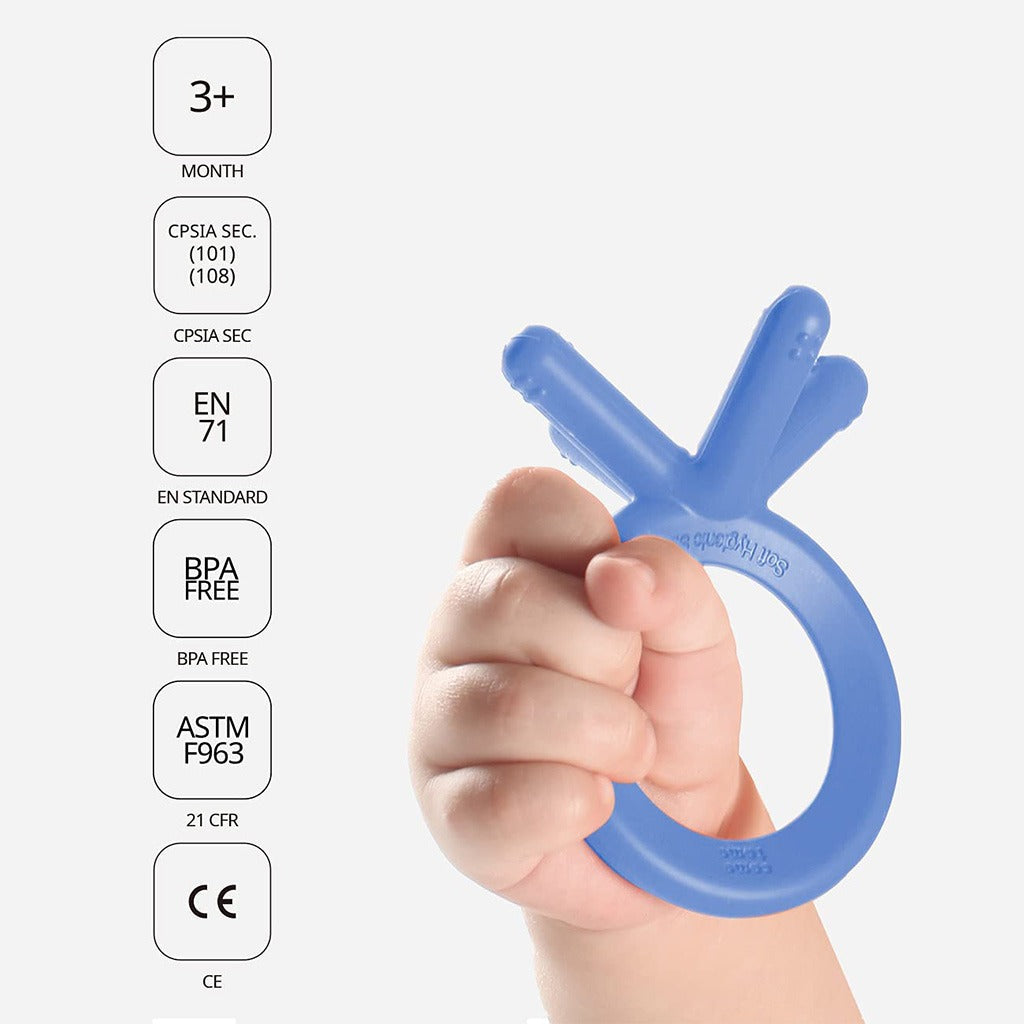Comotomo Easy To Grab Silicone Baby Teether Blue - Easy Pharmacy LLC