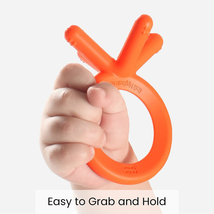 Comotomo Easy To Grab Silicone Baby Teether Orange - Easy Pharmacy LLC