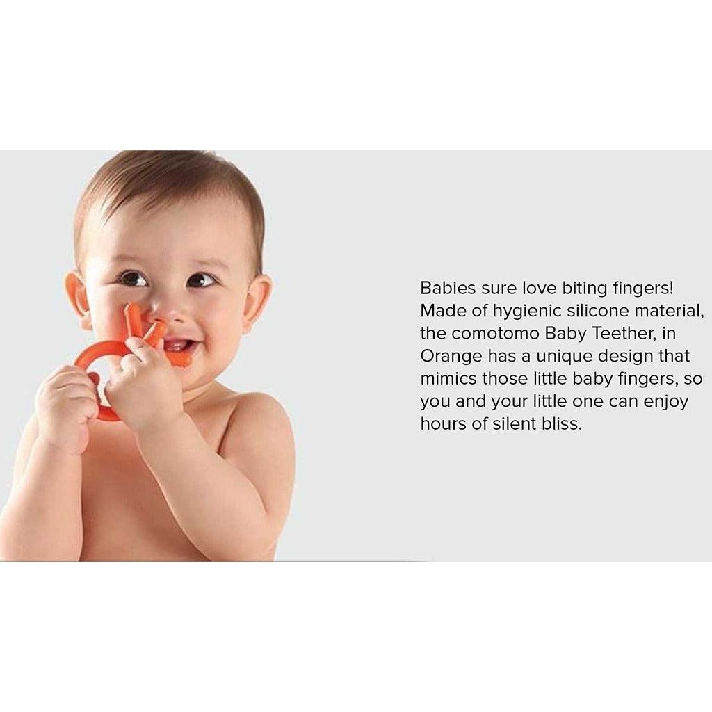 Comotomo Easy To Grab Silicone Baby Teether Orange - Easy Pharmacy LLC