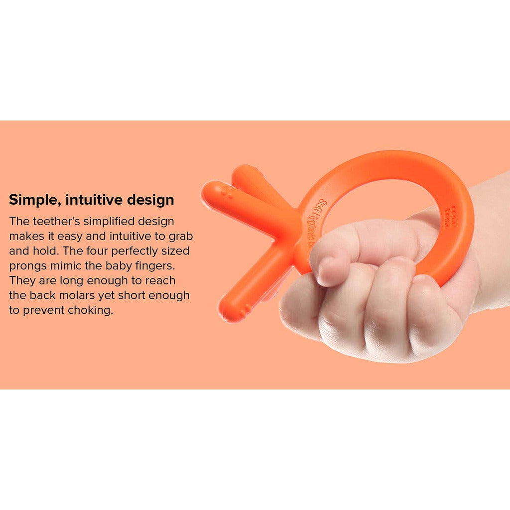 Comotomo Easy To Grab Silicone Baby Teether Orange - Easy Pharmacy LLC