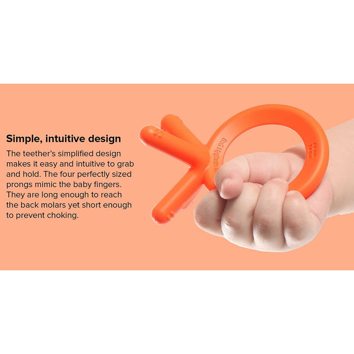 Comotomo Easy To Grab Silicone Baby Teether Orange - Easy Pharmacy LLC