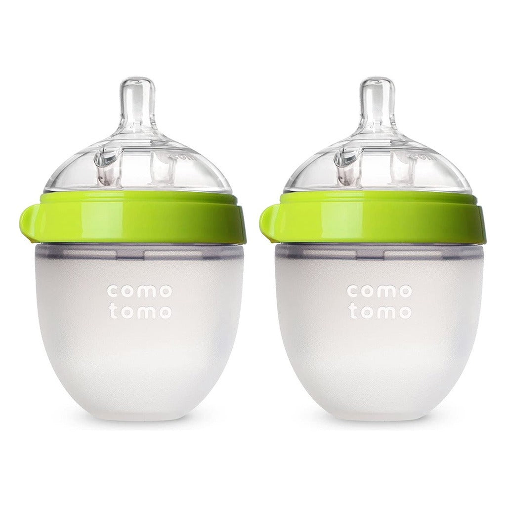 Comotomo Baby Feeding Bottles With Replacement Silicone Nipples-Green, Bundle Pack of 10 Pieces - Easy Pharmacy LLC