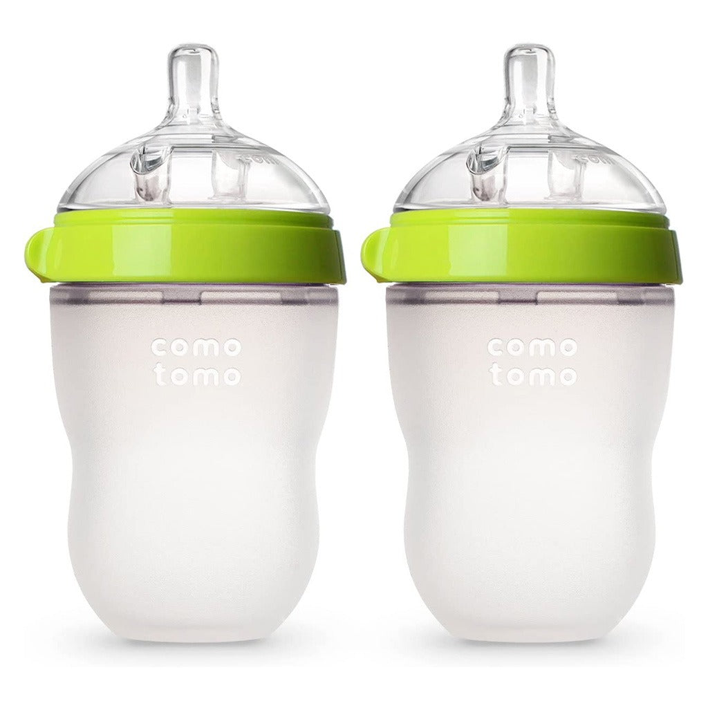 Comotomo Baby Feeding Bottles With Replacement Silicone Nipples-Green, Bundle Pack of 10 Pieces - Easy Pharmacy LLC