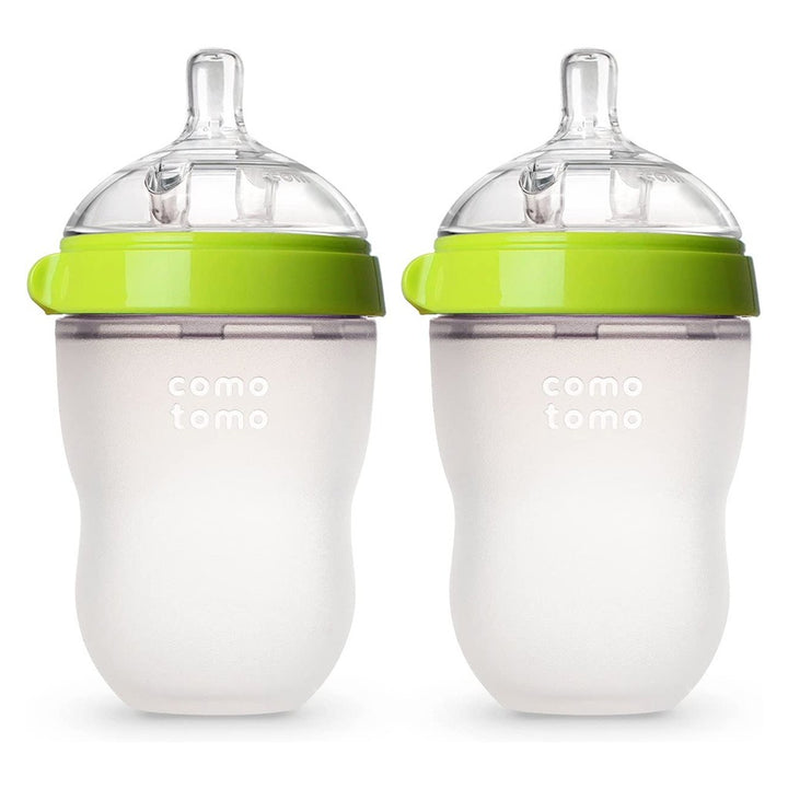 Comotomo Baby Feeding Bottles With Replacement Silicone Nipples-Green, Bundle Pack of 10 Pieces - Easy Pharmacy LLC