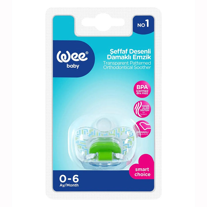 Wee Baby Transparent Patterned Orthodontical Soother For 0-6 Months Baby, Pack of 1's - Easy Pharmacy LLC