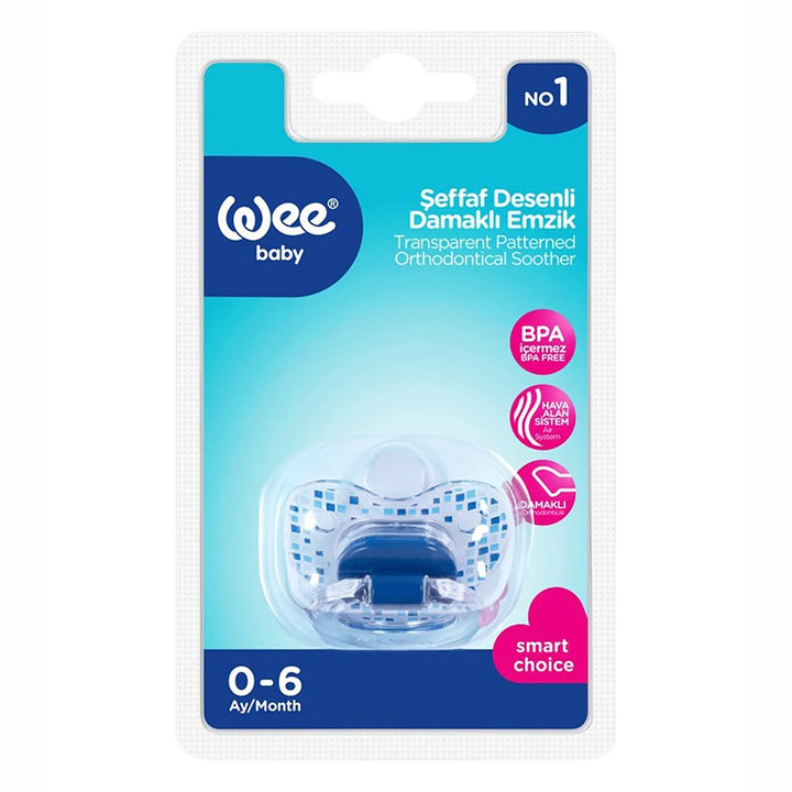 Wee Baby Transparent Patterned Orthodontical Soother For 0-6 Months Baby, Pack of 1's - Easy Pharmacy LLC