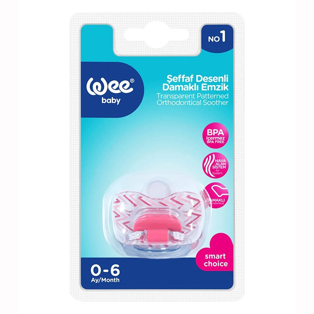 Wee Baby Transparent Patterned Orthodontical Soother For 0-6 Months Baby, Pack of 1's - Easy Pharmacy LLC
