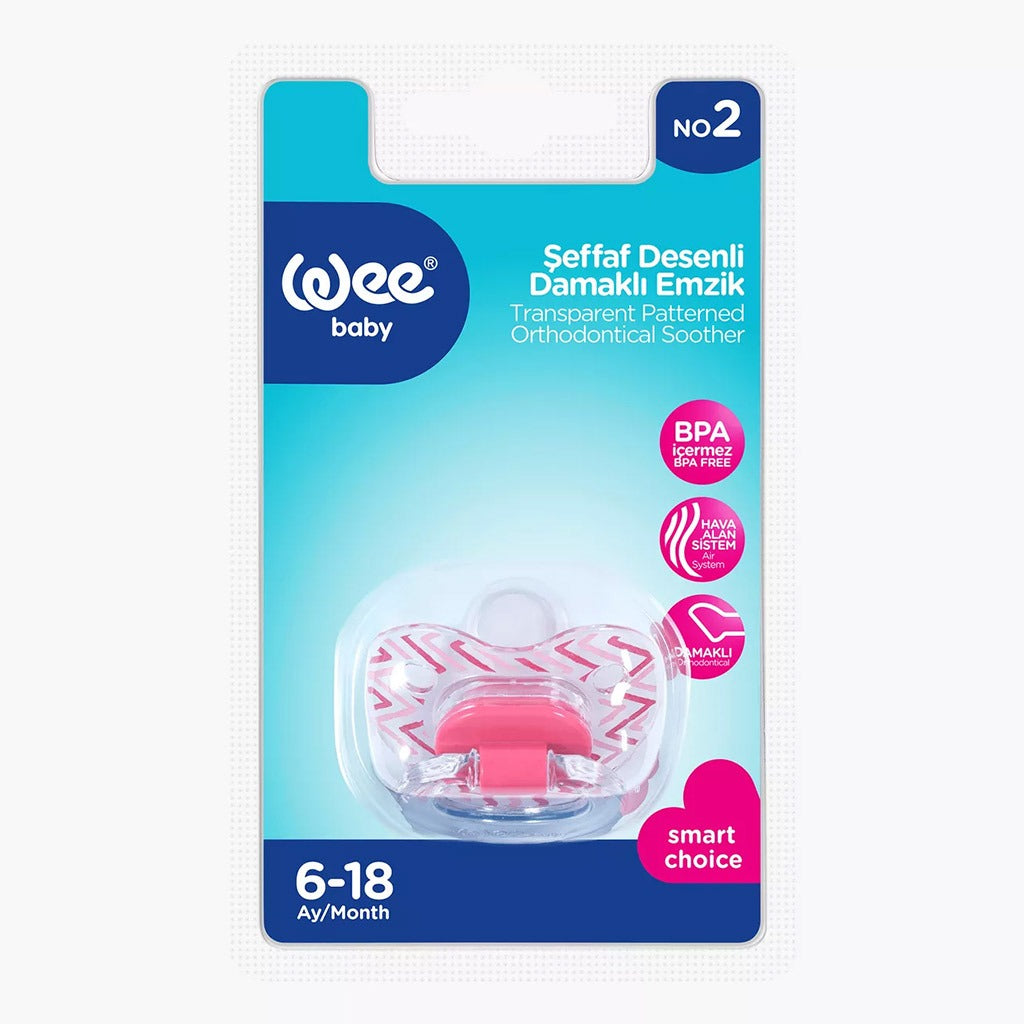 Wee Baby Transparent Patterned Orthodontical Soother For 6-18 Months Baby, Pack of 1's - Easy Pharmacy LLC