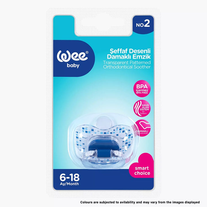 Wee Baby Transparent Patterned Orthodontical Soother For 6-18 Months Baby, Pack of 1's - Easy Pharmacy LLC