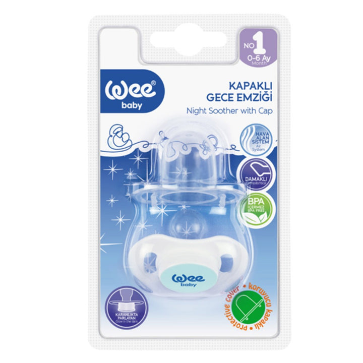 Wee Baby Soft Silicone Night Soother With Cap For 0-6 Months Baby, Pack of 1's - Easy Pharmacy LLC