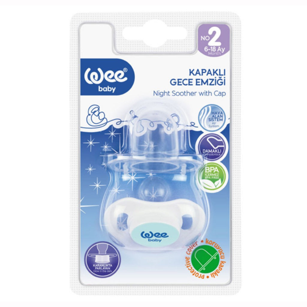 Wee Baby Soft Silicone Night Soother With Cap For 6-18 Month Baby, Pack of 1's - Easy Pharmacy LLC