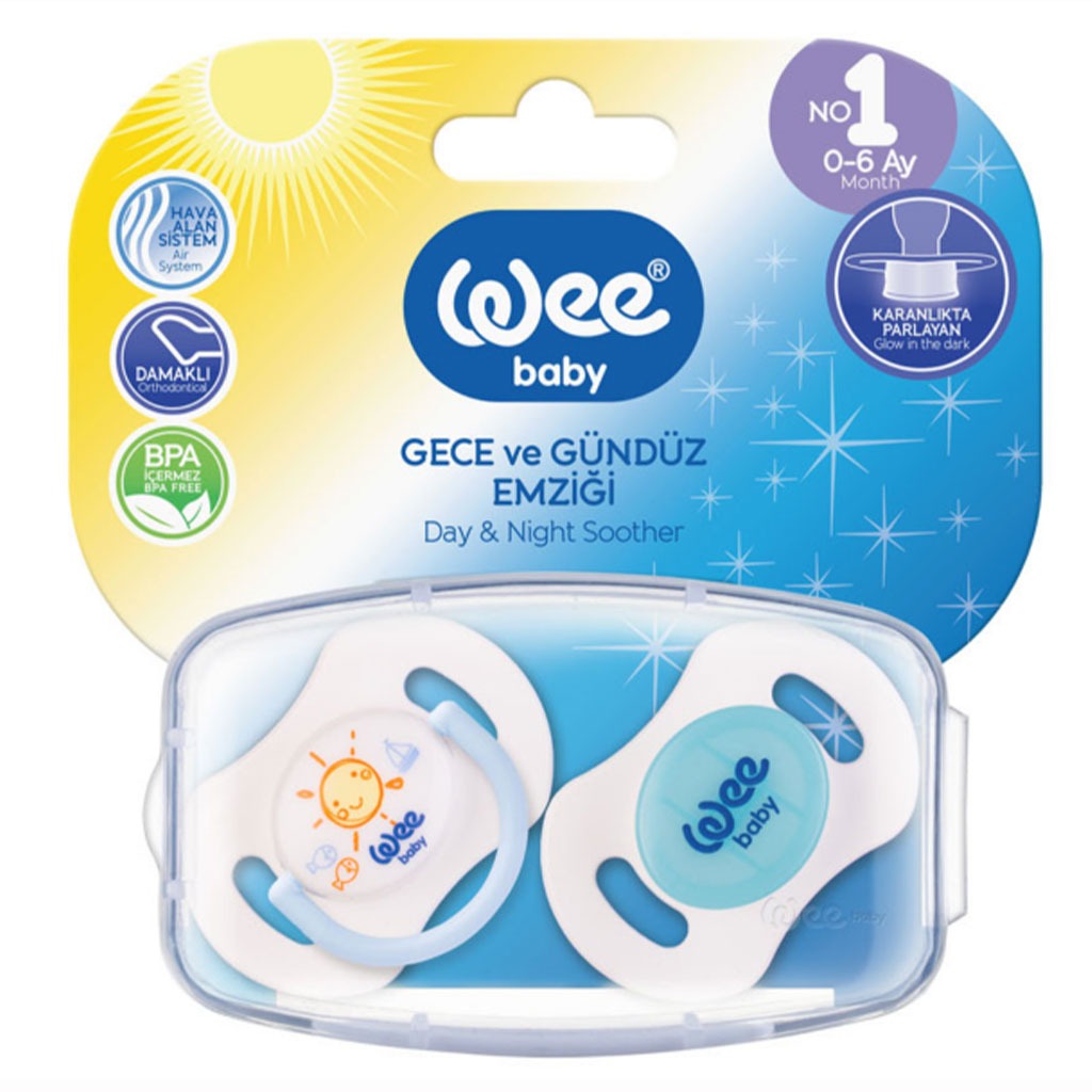 Wee Baby Double Day & Night Soother With Case For 0-6 Months Baby, Pack of 2's - Easy Pharmacy LLC