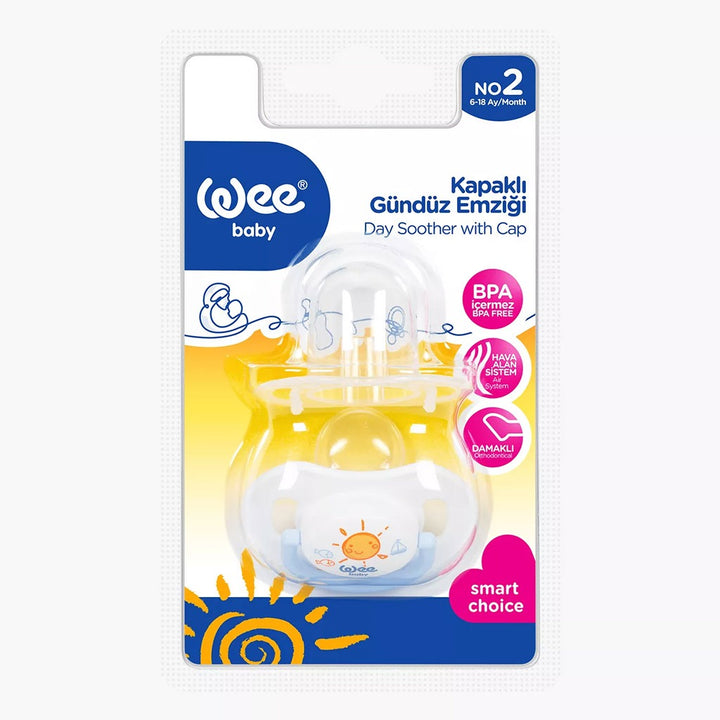 Wee Baby Assorted Orthodontic Day Soother With Cap For 6-18 Months Baby, Pack of 1's - Easy Pharmacy LLC