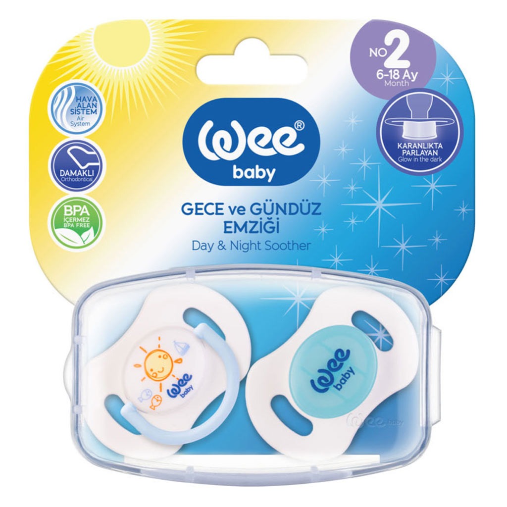 Wee Baby Assorted Double Day & Night Orthodontic Soother With Case For 6-18 Months Baby, Pack of 1's - Easy Pharmacy LLC