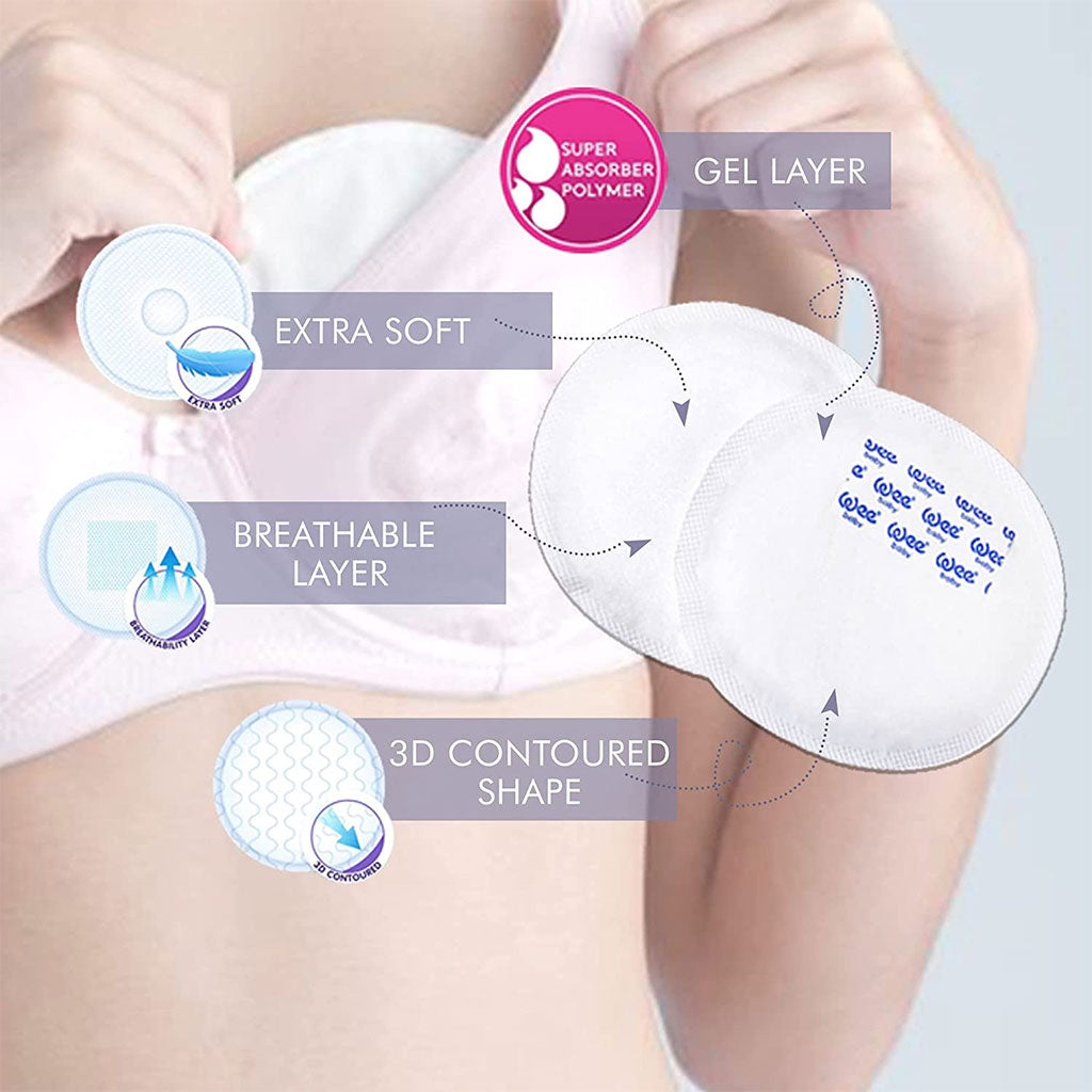Wee Baby Classic Disposable Maternity Breast Pads, Pack of 40's - Easy Pharmacy LLC