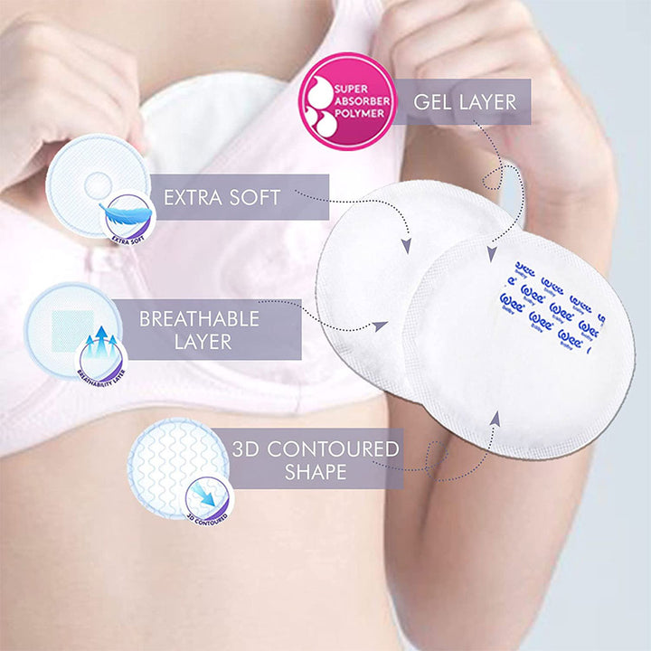 Wee Baby Classic Disposable Maternity Breast Pads, Pack of 40's - Easy Pharmacy LLC