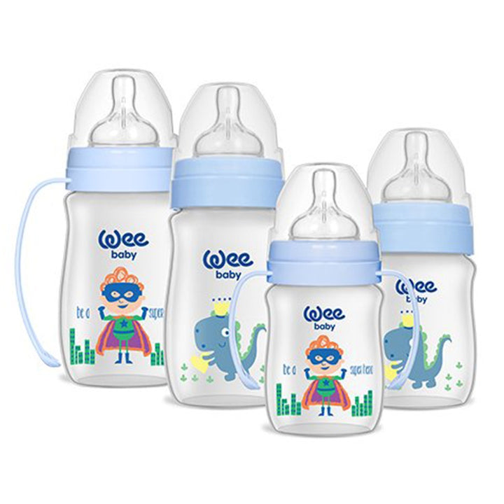 Wee Baby Classic Plus Wide Neck Newborn PP Feeding Bottle Starter Set Blue - Easy Pharmacy LLC