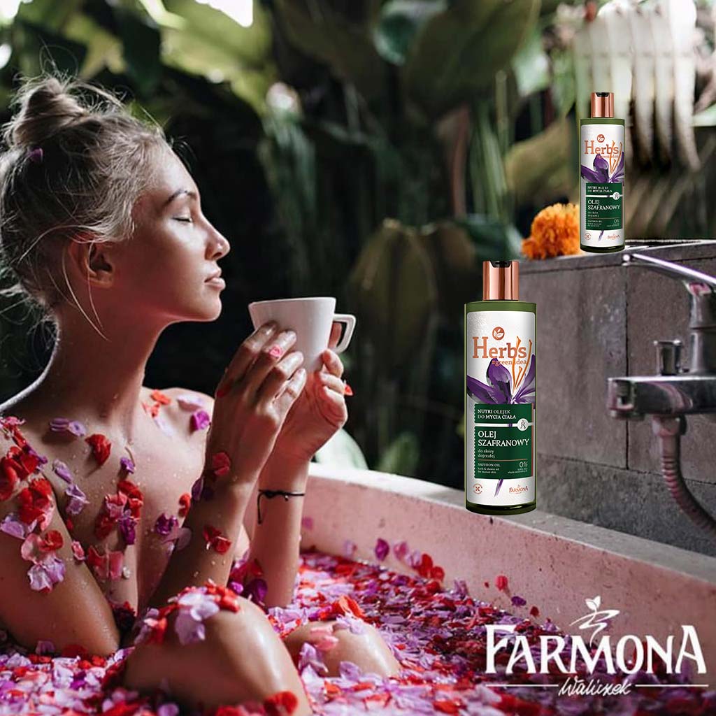 Farmona Herbs Saffron Oil Bath & Shower Gel For Mature Skin 400ml - Easy Pharmacy LLC