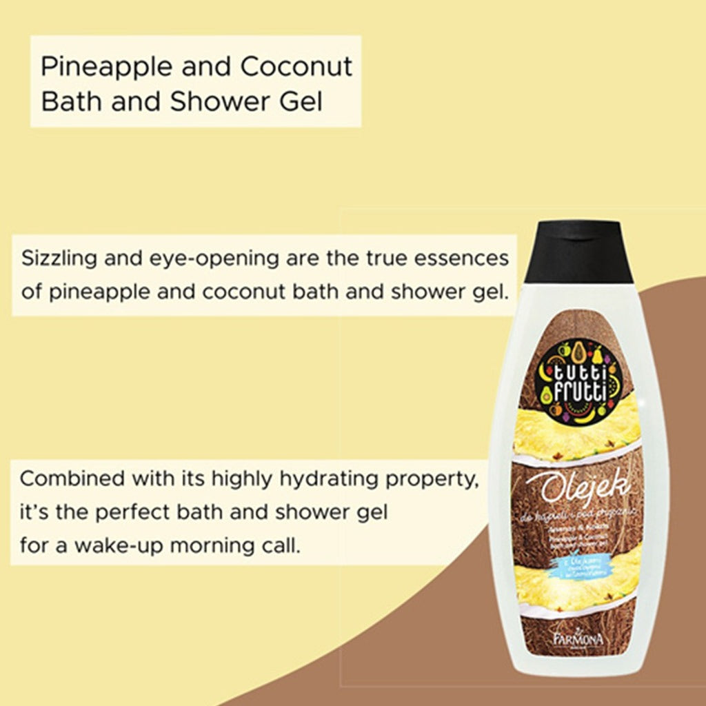 Farmona Tutti-Frutti Pineapple & Coconut Bath And Shower Gel 425ml - Easy Pharmacy LLC