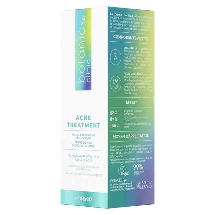 OnlyBio Botanic Clinic Acne Treatment Micro-Exfoliating Night Cream For Blemish Prone Skin 50ml - Easy Pharmacy LLC