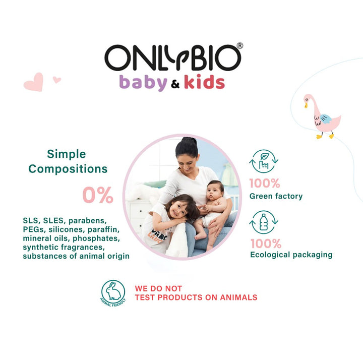 OnlyBio Baby Hypoallergenic Body Wash Gel For Newborn's Sensitive Allergic Skin With Atopic Dermatitis 300ml - Easy Pharmacy LLC