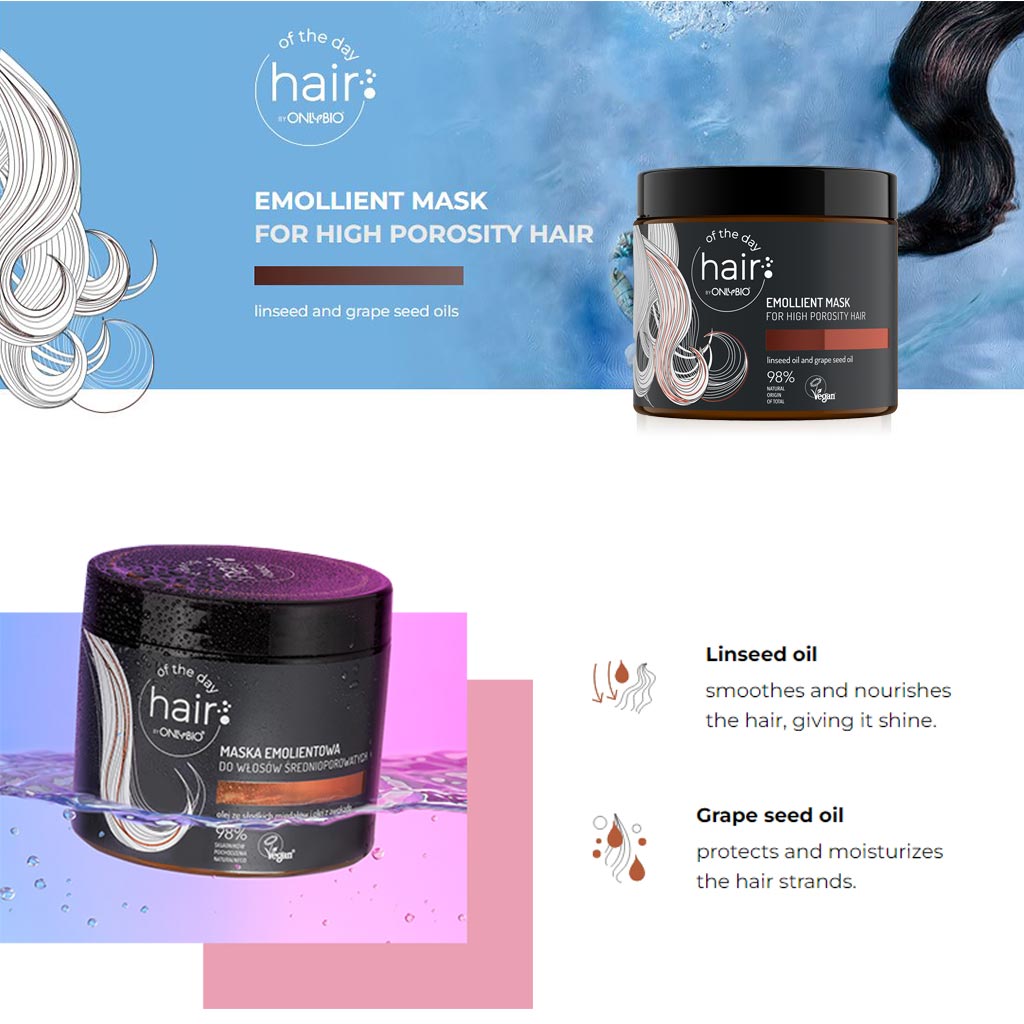 OnlyBio Hair In Balance Emollient Mask For High Porosity Hair 400ml - Easy Pharmacy LLC