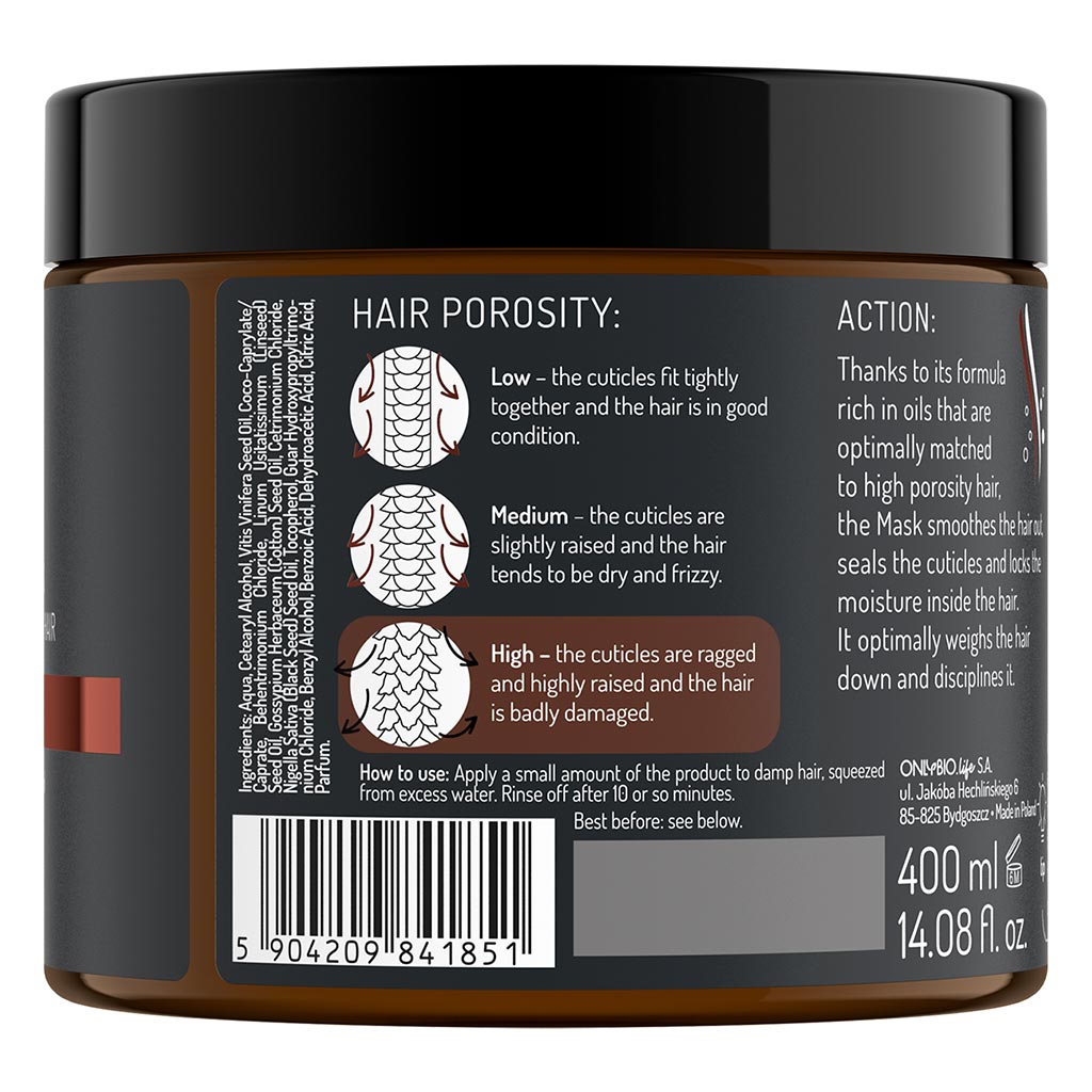 OnlyBio Hair In Balance Emollient Mask For High Porosity Hair 400ml - Easy Pharmacy LLC