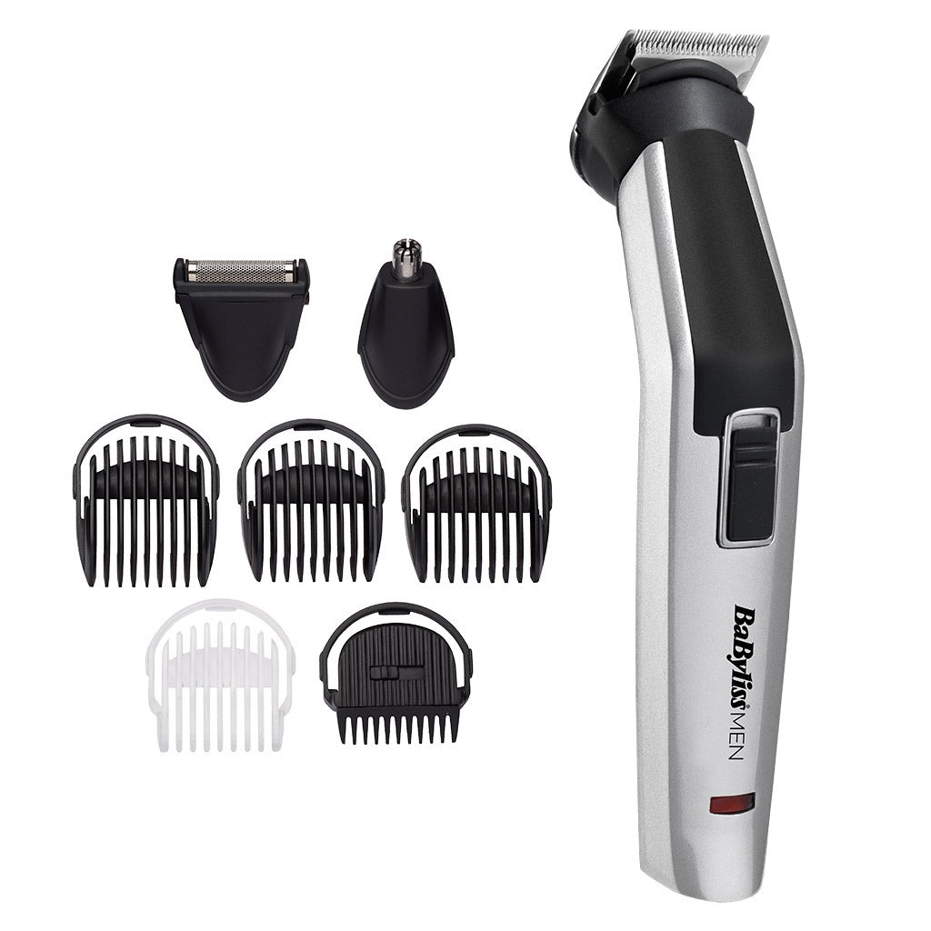 Babyliss 8 in 1 Titanium Cordless Multi Grooming Men’s Trimmer For Face & Body, Silver - Easy Pharmacy LLC
