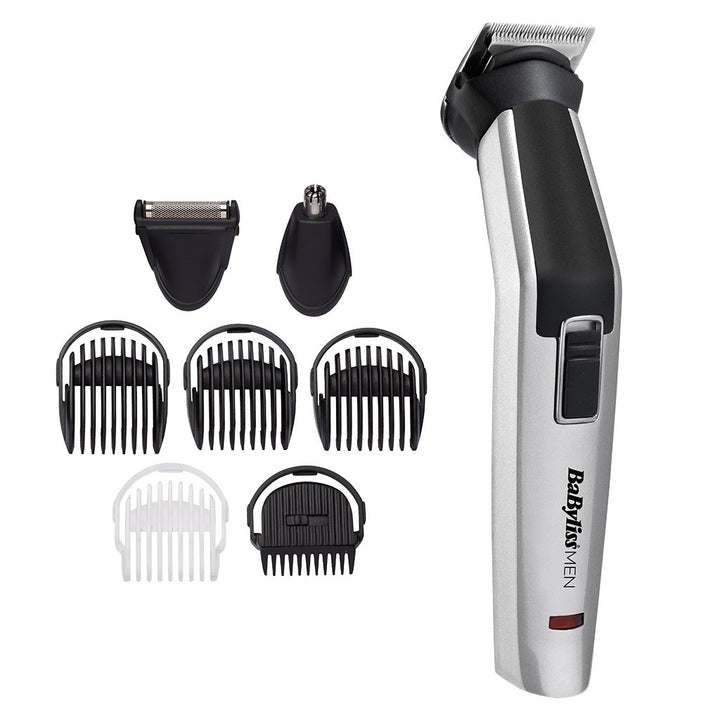 Babyliss 8 in 1 Titanium Cordless Multi Grooming Men’s Trimmer For Face & Body, Silver - Easy Pharmacy LLC