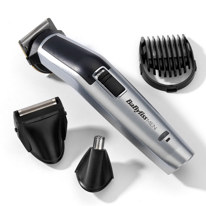 Babyliss 8 in 1 Titanium Cordless Multi Grooming Men’s Trimmer For Face & Body, Silver - Easy Pharmacy LLC