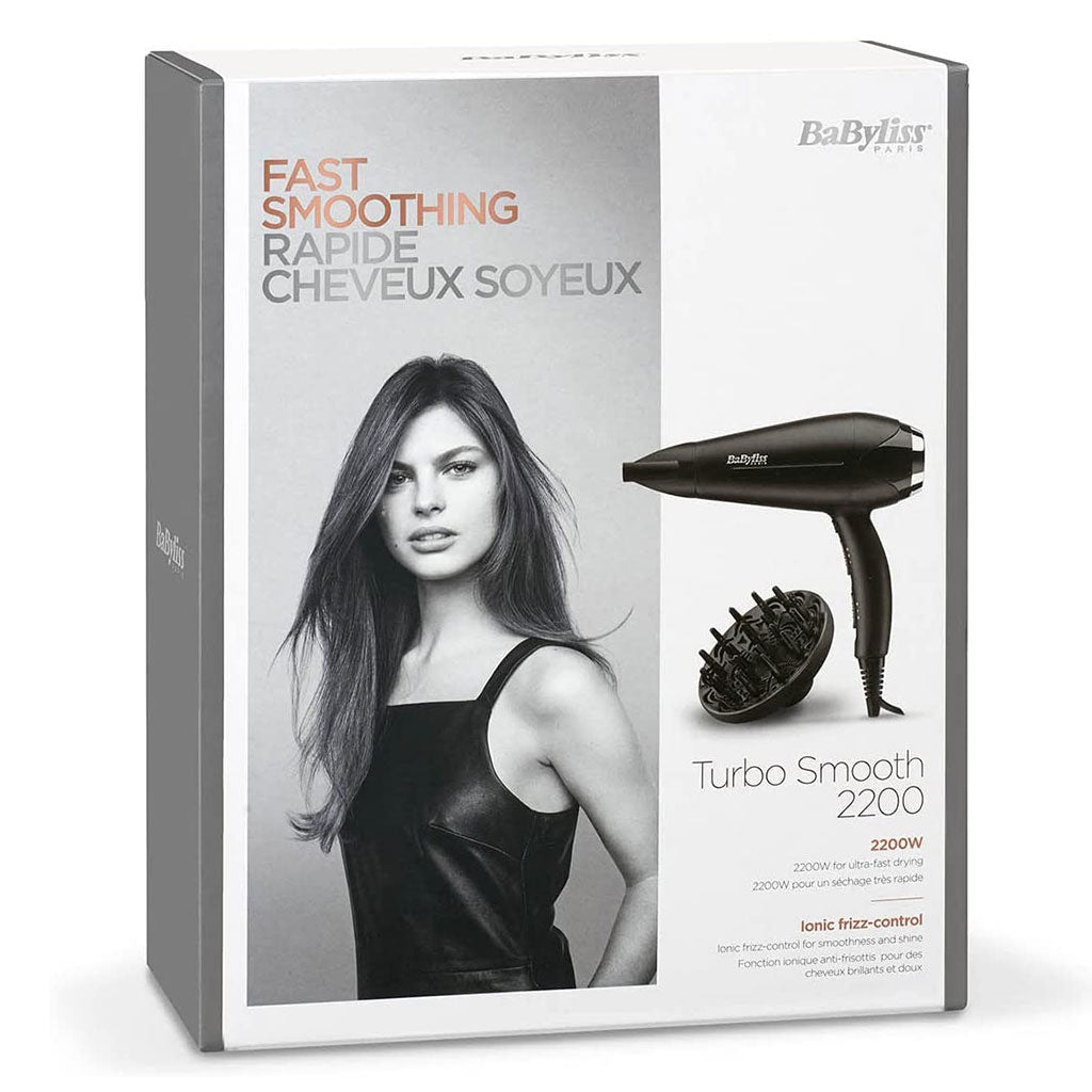 Babyliss Anti-Frizz Control DC Motor 2200W 3 Heat 2 Speed Cool Shot Lightweight Hair Dryer Black - Easy Pharmacy LLC