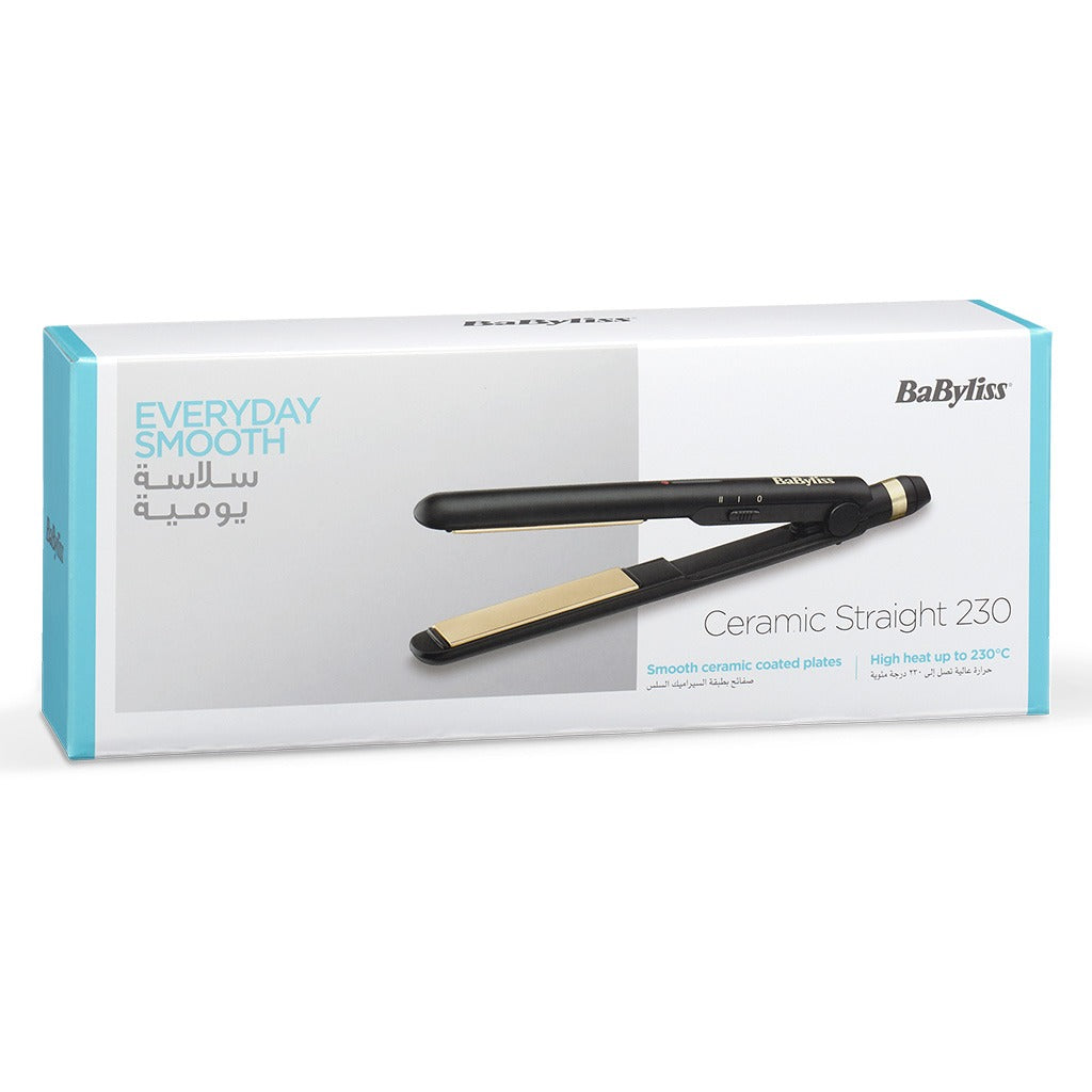 Babyliss Ceramic Straight 230 Hair Straightener With 25mm Ceramic Plate & Heat Up To 230°C - Easy Pharmacy LLC