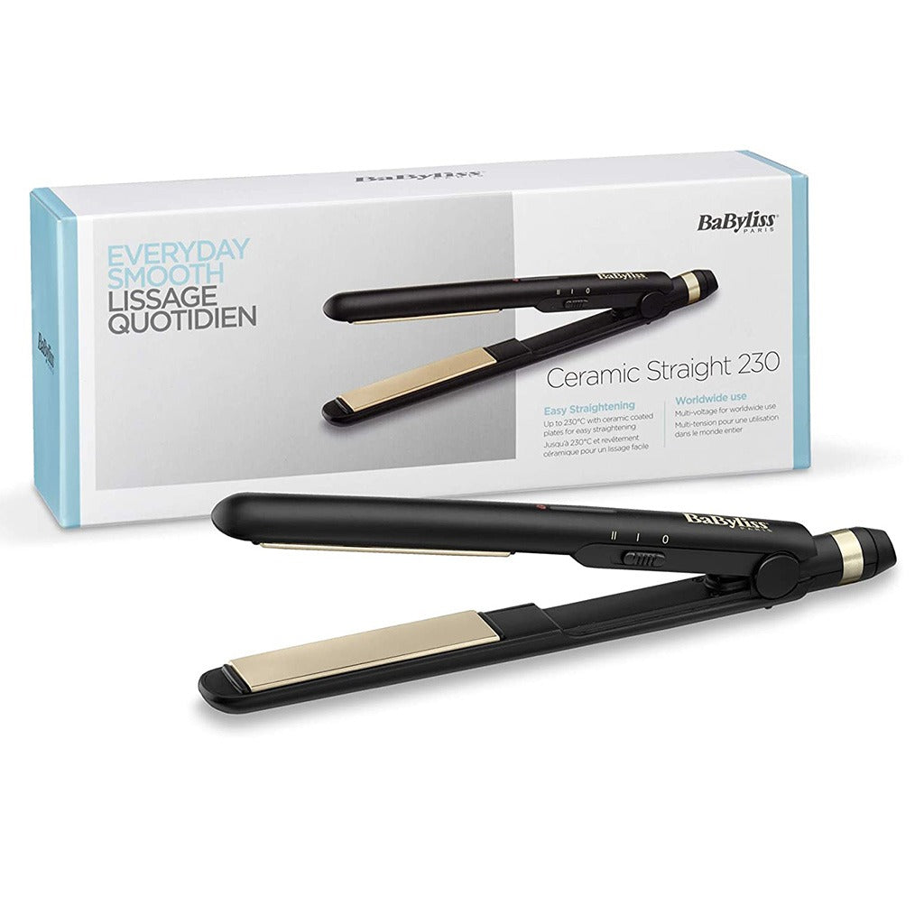 Babyliss Ceramic Straight 230 Hair Straightener With 25mm Ceramic Plate & Heat Up To 230°C - Easy Pharmacy LLC
