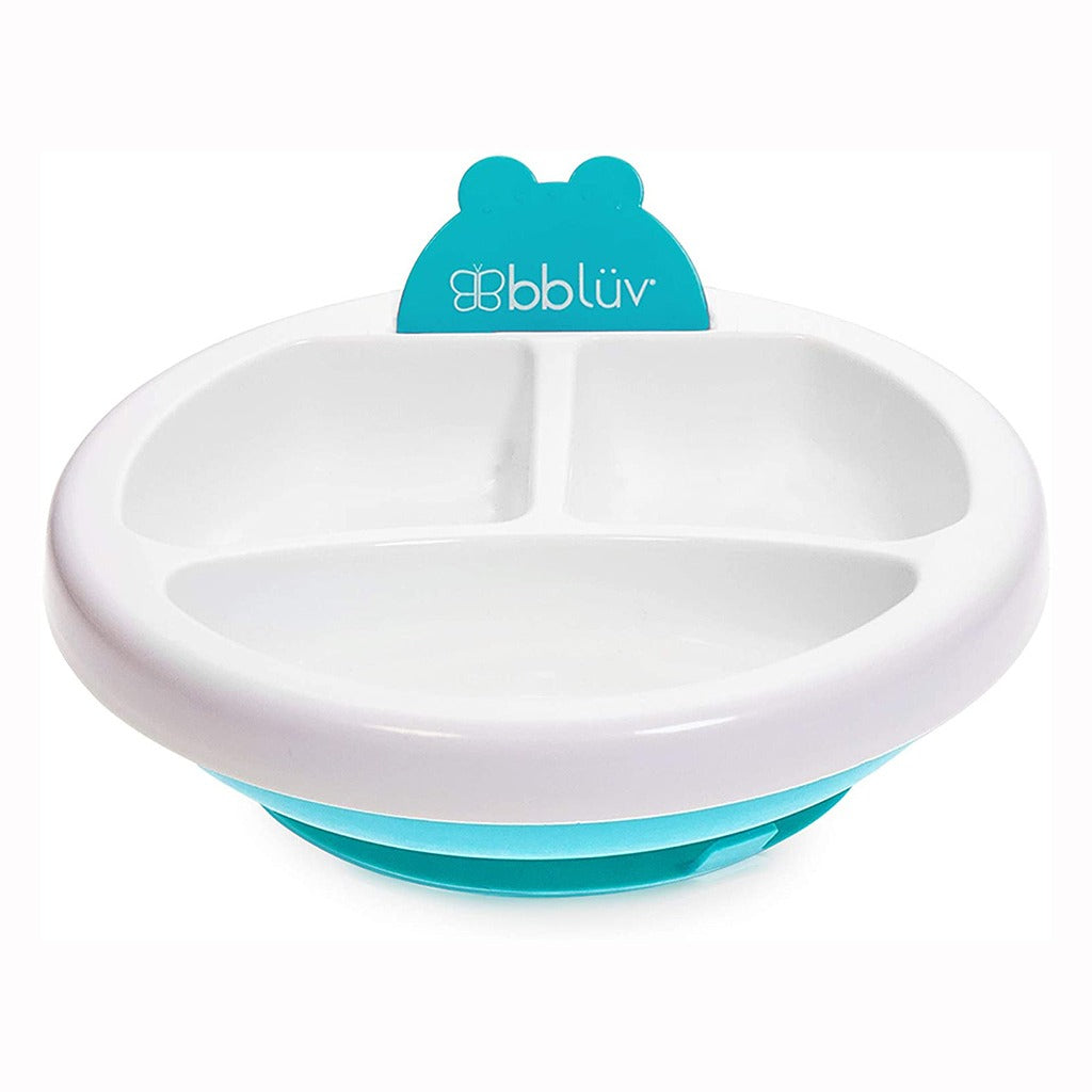 Bbluv Plato Aqua Warm Suction Base Feeding Plate Blue, Pack of 1's - Easy Pharmacy LLC