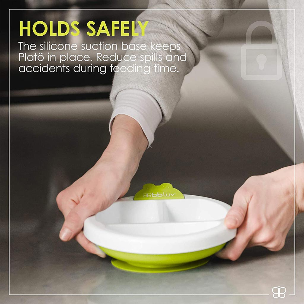 Bbluv Plato Aqua Warm Suction Base Feeding Plate Lime, Pack of 1's - Easy Pharmacy LLC