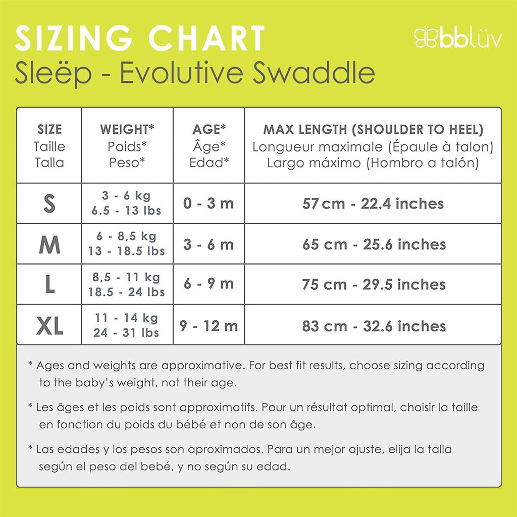 Bbluv Sleep 3-In-1 Evolutive Swaddle With Removable Sleeves For 3-6 Months, Medium, Pack of 1's - Easy Pharmacy LLC