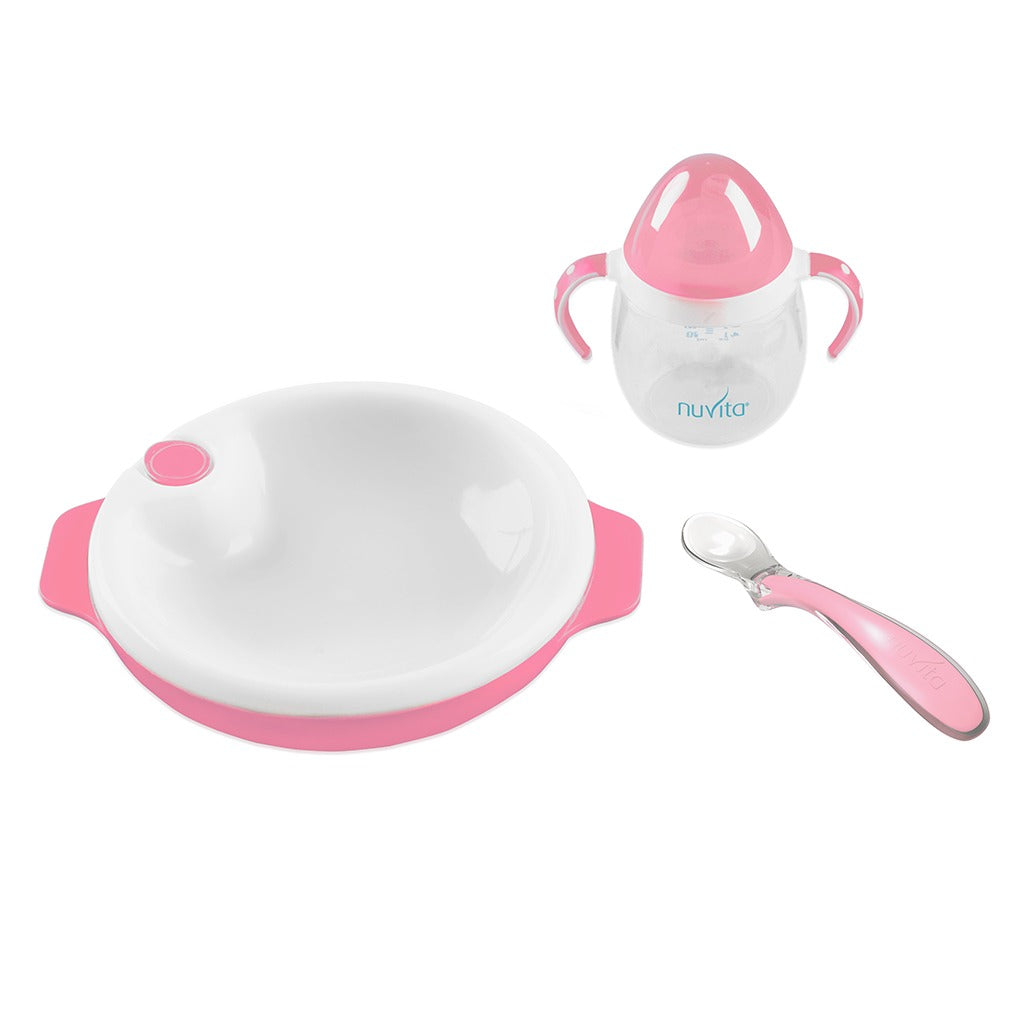 Nuvita Weaning Set For 6 Moths+ Baby - Pink - Easy Pharmacy LLC