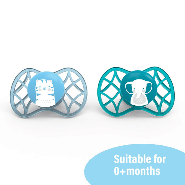 Nuvita AIR.55 Pacifier With Symmetrical Teat For 0 Months+ Baby, Blue ,Pack of 2's - Easy Pharmacy LLC