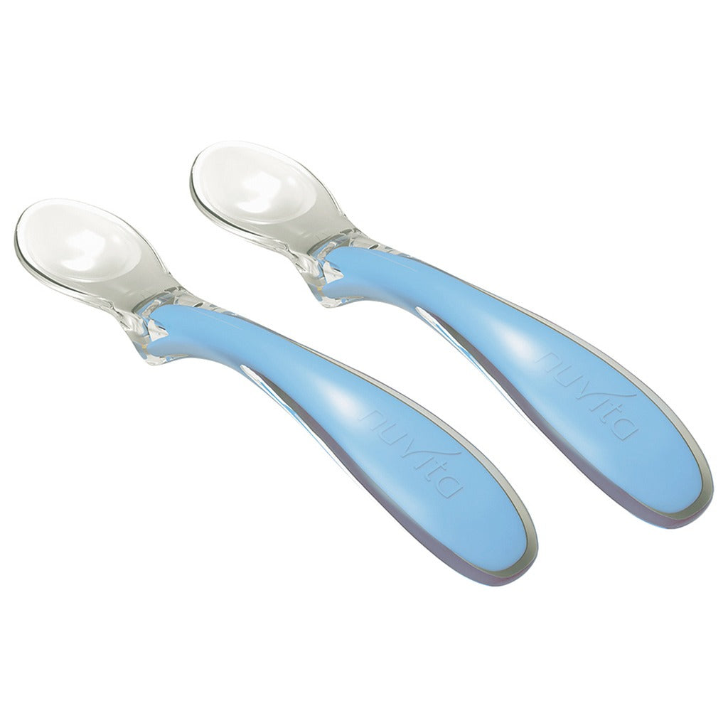 Nuvita Easy Eating Silicone Baby Spoons - Blue, Pack of 2's - Easy Pharmacy LLC