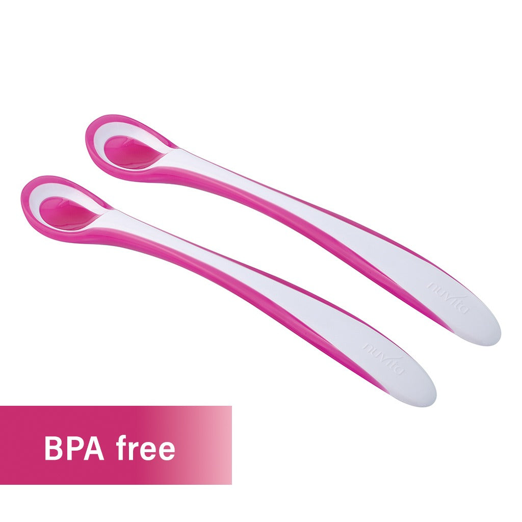Nuvita Thermosensitive Spoons For Baby - Pink, Pack of 2's - Easy Pharmacy LLC